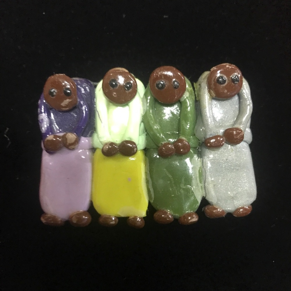 Girls Hanging Out Handmade Brooch/Pin